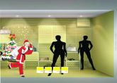 Vitrine com adesivo de Natal 04